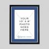 10x8-bs-p-sw12 10in x 8in Stylish Black & Silver photo frame with Royal Blue mount