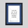10x8-con-p-sw12 10in x 8in Contemporary Matt Black photo frame with Royal Blue mount