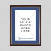 10x8-tg-p-sw12 10in x 8in Traditional Teak & Gold photo frame with Royal Blue mount