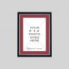 6x4-bs-p-sw18 6in x 4in Stylish Black & Silver Photo Frame with Crimson mount