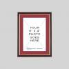 6x4-tg-p-sw18 6in x 4in Traditional Teak & Gold Photo Frame with Crimson mount