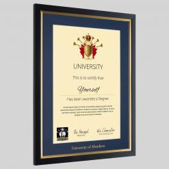 Alternative view of University of Aberdeen graduation certificate Frame