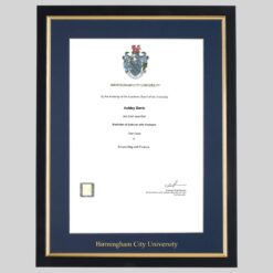 Birmingham City University graduation certificate Frame