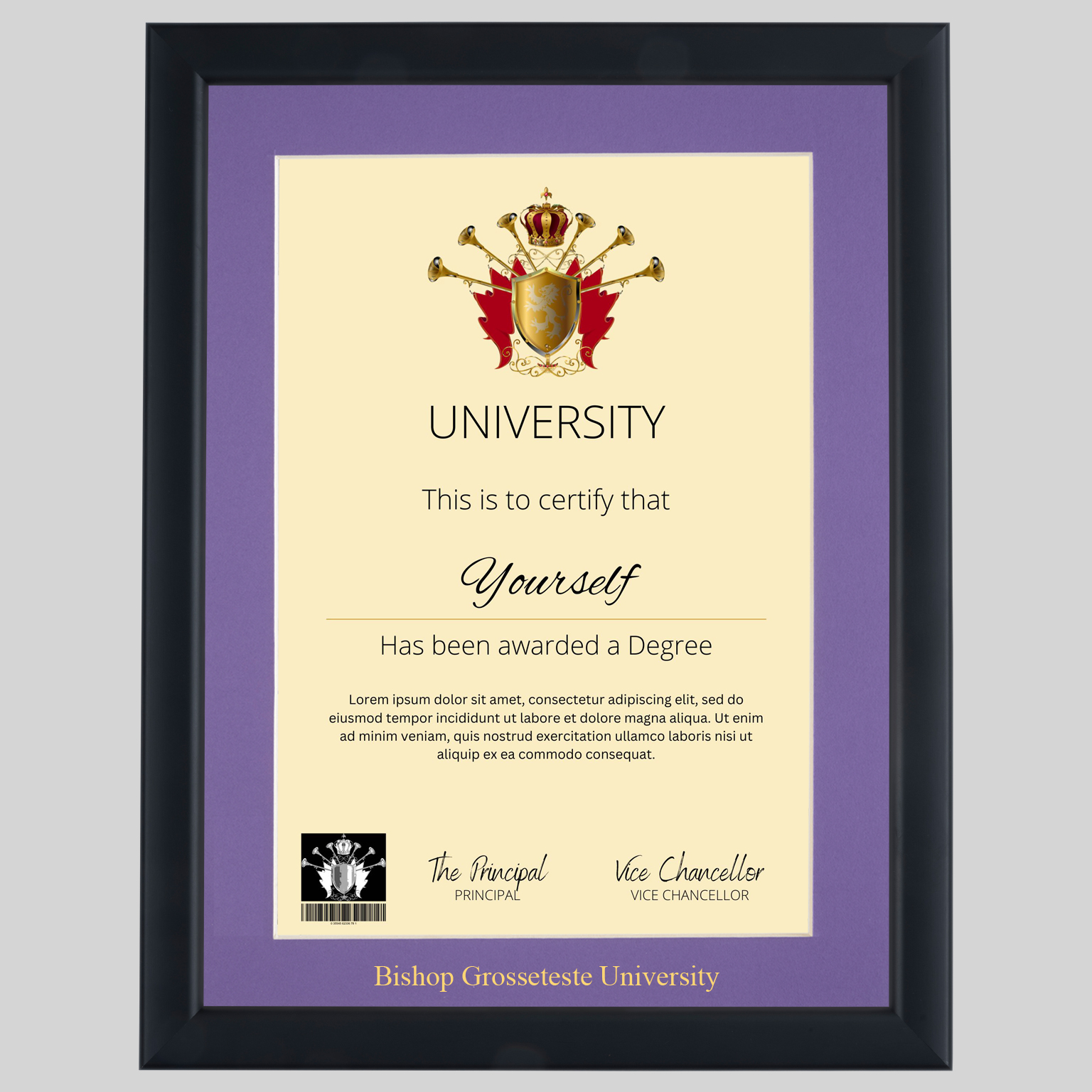 bisgro-con-1536x1536 Bishop Grosseteste University A4 graduation certificate Frame in Contemporary