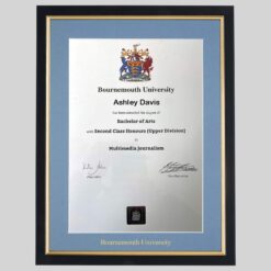 Bournemouth University graduation certificate Frame