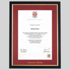University of Bristol graduation certificate Frame