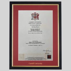 Cardiff University graduation certificate Frame