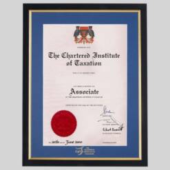 Chartered Institute of Taxation certificate frame