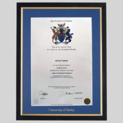 University of Derby graduation certificate Frame