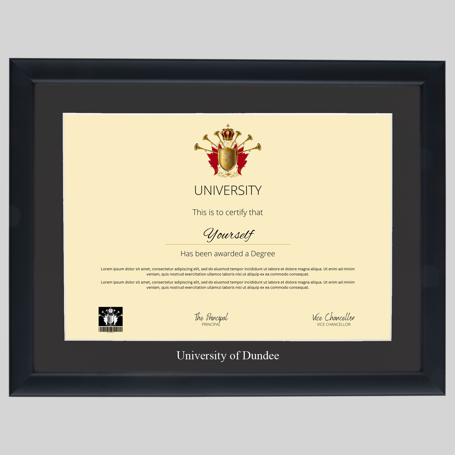 University of Dundee A4 graduation certificate Frame in Contemporary