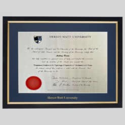 Heriot-Watt University graduation certificate Frame