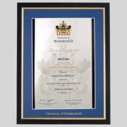 University of Huddersfield graduation certificate Frame