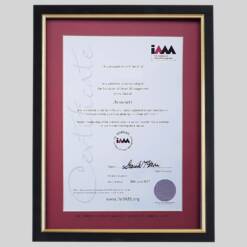 Institute of Asset Management certificate frame