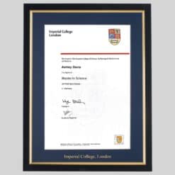 Imperial College, London graduation certificate Frame