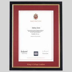 Kings College London graduation certificate Frame