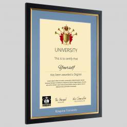 Alternative view of Kingston University graduation certificate Frame