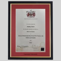 Lancaster University graduation certificate Frame