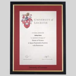 University of Leicester graduation certificate Frame