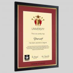 Alternative view of University of Leicester graduation certificate Frame