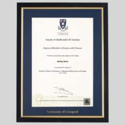 University of Liverpool graduation certificate Frame