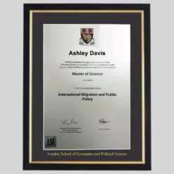 London School of Economics and Political Science graduation certificate Frame