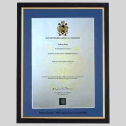 Manchester Metropolitan University graduation certificate Frame