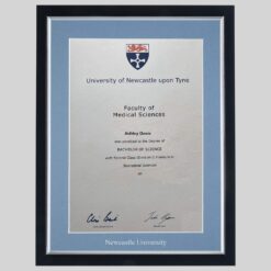 Newcastle University graduation certificate Frame
