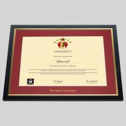 Alternative view of Newman University graduation certificate Frame
