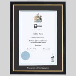 University of Northampton graduation certificate Frame