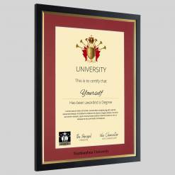Alternative view of Northumbria University graduation certificate Frame
