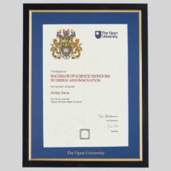 Alternative view of The Open University graduation certificate Frame