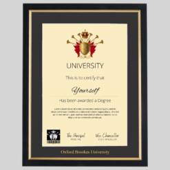 Alternative view of Oxford Brookes University graduation certificate Frame