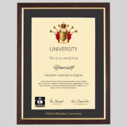 Oxford Brookes University graduation certificate Frame