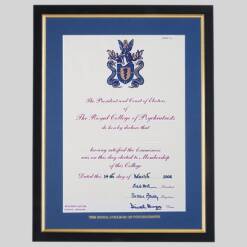 Royal College of Psychiatrists certificate frame