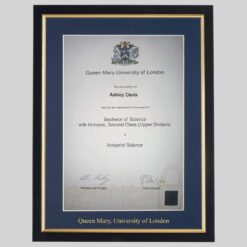 Queen Mary, University of London graduation certificate Frame