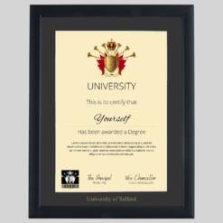 University of Salford graduation certificate Frame