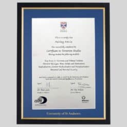 University of St Andrews graduation certificate Frame