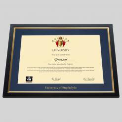 Alternative view of University of Strathclyde graduation certificate Frame