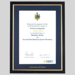 University of Surrey graduation certificate Frame