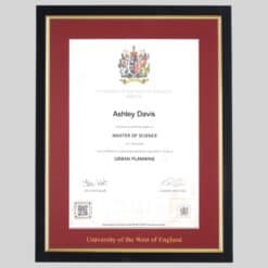 University of the West of England graduation certificate Frame