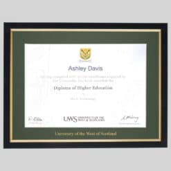 University of the West of Scotland graduation certificate Frame
