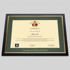 Alternative view of University of the West of Scotland graduation certificate Frame