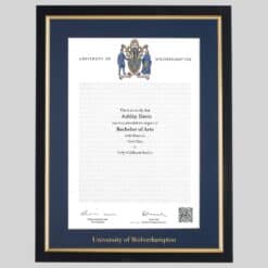 University of Wolverhampton graduation certificate Frame