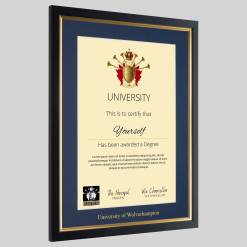 Alternative view of University of Wolverhampton graduation certificate Frame