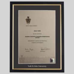York St John University graduation certificate Frame