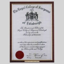 Royal College of Surgeons of Edinburgh certificate frame