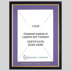 Chartered Institute of Logistics and Transport certificate frame