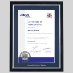 Chartered Institute of Building certificate frame