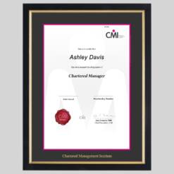 Chartered Management Institute certificate frame