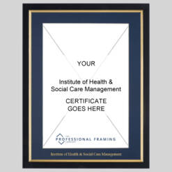 Institute of Health & Social Care Management certificate frame